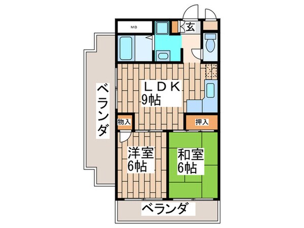 千代崎グリ－ンハイツの物件間取画像